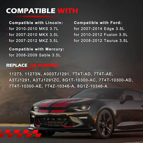 Car compatibility list and a sports car in a dark setting