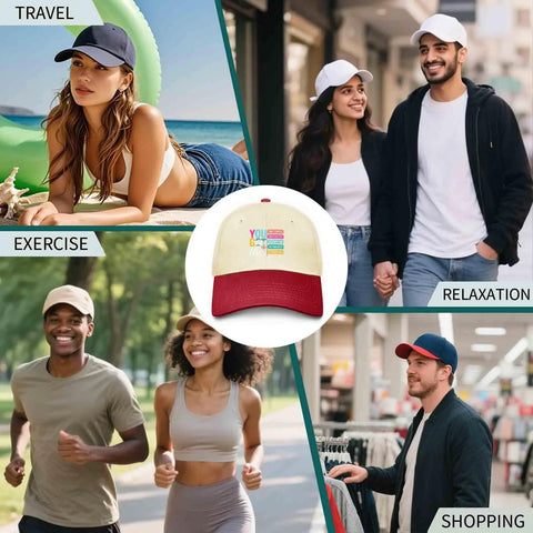 Collage of people enjoying activities with Breathable Women's Outdoor Trucker Hat With Adjustable Strap Lightweight Mesh Crown All Day Comfort For Sun Hiking And Street Style Classic Cap For Everyday Wear.