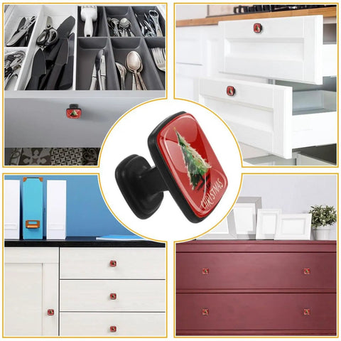 Square Glass Cabinet Knobs Set Of Four With Mounting Screws For Kitchen And Bath Furniture Upgrade Heavy Duty Abs Drawer Handles in various angles.