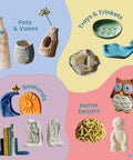 Collection of handmade pots, vases, trays, trinkets, bookends, and home decor pottery. Beginner Pottery Kit With Air Dry Clay 4.4 Lbs.