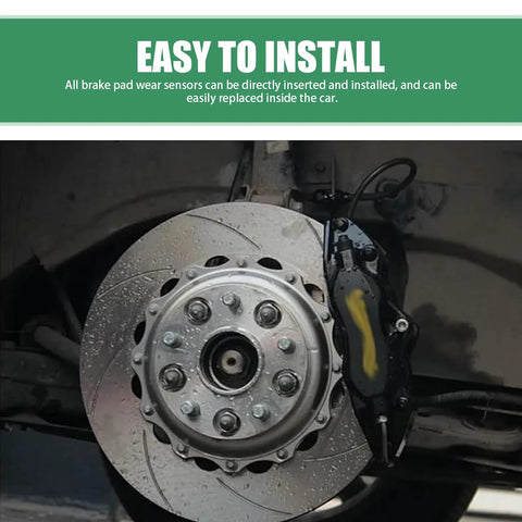 Brake pad wear sensor line for BMW; black sensor on front brake rotor and caliper.
