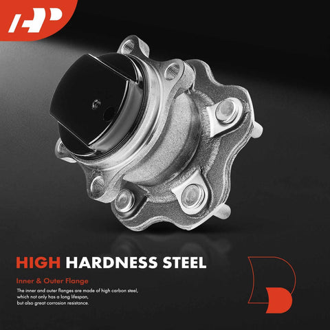 Rear Wheel Bearing And Hub Assembly 5-Lug Compatible With Nissan Rogue 2008 2013 And Rogue Select 2014 2015 FWD high hardness steel