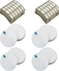 Replacement Filter Kit For Shark Navigator Upright DLX And Rotator Series NV60 NV70 NV71 NV80 NV90 NV95 NVC80C Includes Four Foam Filters Plus Two Additional Filter Elements For Deep Cleaning Easy Maintenance And Peak Suction image showing foam filters and extra elements.