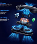 Exploded view of X1 Window Cleaning Robot with Dual Direction Auto Spray Smart Navigation system and components labeled