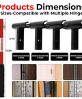 4 In 1 Hinge Gap Adjusting Wrench Kit For Cabinets And Furniture Quick No Hassle Door Alignment Fits 0.55 Inch, 0.74 Inch, 0.82 Inch And 0.98 Inch Hinges, User Friendly Design with sizes and hinge applications displayed.