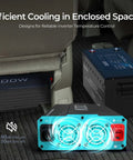 2000W Pure Sine Wave Inverter 12V DC To 110V AC For Off Grid Solar RV Truck And Home Use with cooling fans and battery