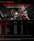 Close-up of A-Premium engine mount suitable for Audi and Volkswagen models, detailed compatibility chart included.