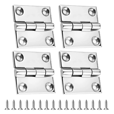 Heavy Duty Marine Grade 316 Stainless Steel Square Hinges Equal Sided for Boat Hatches Toolboxes Doors and Gates 2 Pack