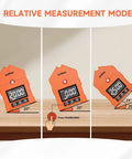 Pro Grade Three In One Digital Angle Finder With Laser And Digital Level Gauge For Woodworking And DIY Projects, Precise Angles, Clear Laser Line Projection, Compact And Easy To Use, A Must Have Handy Tool showing relative measurement mode on a 20° surface