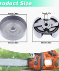 Beefed Up Three Eighths Inch Six Tooth Sprocket Clutch Drum Oil Pump Kit For Poulan And Partner Chainsaws with size measurements