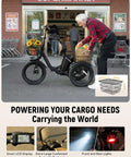 Electric Trike For Adults Foldable Step-Through With 1200W Brushless Motor 18 MPH Top Speed 55 Mile Range Removable 48V 13Ah Battery 18x3 Fat Tires Three Wheel E Tricycle Built For City Streets And Light Trails carrying groceries at supermarket