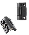 2 Pack Adjustable Torque Position Control Cabinet Door Hinges Black Plastic Hinge Set With Screws 43x36mm 6mm Thick Heavy Duty