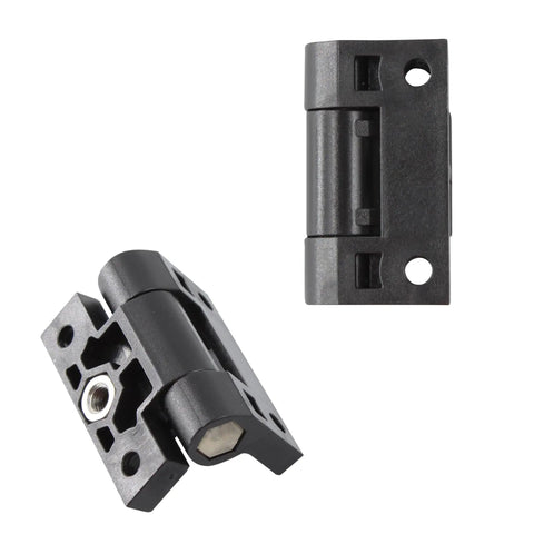 2 Pack Adjustable Torque Position Control Cabinet Door Hinges Black Plastic Hinge Set With Screws 43x36mm 6mm Thick Heavy Duty