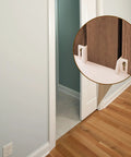 3/4 Inch RV Pocket Door Hangers With Quad Rollers for 111/118F Track 2 Pack installed on wooden door, close-up view.