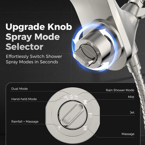 Premium High Pressure Rain Shower Head With Handheld Spray Combo Boasting Patented Magnetic Dock For Full Body Rainfall And Super Smooth No Sweat Relaxation Vibes Chrome Finish