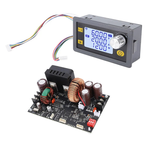Adjustable DC Voltage Power Supply with efficient cooling, clear LCD display and bucking module for lab use, low ripple output
