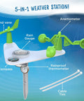 Hands On Weather And Climate Lab 5 In 1 Meteorology Station Kit With Wind Vane Compass Rain Gauge Anemometer And Thermometer