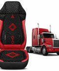 Chill Out Hot Summer Drives With These Wooden Beaded Truck Seat Cushions For Workhorse Electric Delivery Vans 2024+ Heavy Duty Cool Breathable Red Pad, featuring red wooden beads and airflow design.