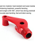 Manual Cast Iron Pipe Bending Tool For Galvanized, Al Alloy, And PVC Pipes. Red tool for 90-180 degree bends.