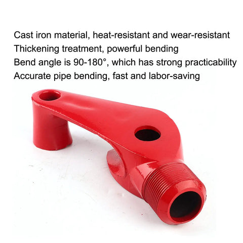 Manual Cast Iron Pipe Bending Tool For Galvanized, Al Alloy, And PVC Pipes. Red tool for 90-180 degree bends.