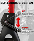 SENKEYFE 6-Ton jack stands with self-locking ratchet, rubber cover and large foot base; pair