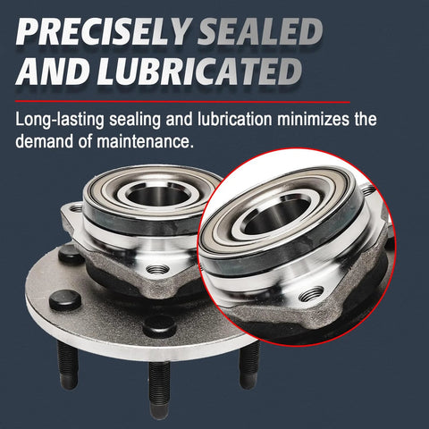 6-Lug Front Wheel Bearing Hub 4WD Replacement For 2002-2006 Chevy Avalanche 1500 Silverado with ABS Sensor 515036