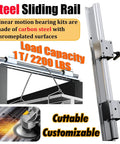 Steel Beefy Heavy Duty Slide Rails 2000 Pounds Load Bearing Linear Guides, carbon steel, 2500mm long, cutting machine use