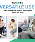 Ultra Absorbent Heavy Duty Disposable Adult Bed Pads 36X36 Inch Waterproof Incontinence Underpads With Plush Fluff Top shown in versatile use with elderly, children, and pets.