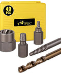 49 Piece Screw Extractor And Drill Bit Set For Removing Broken Studs Bolts Socket Screws And Fittings Includes Left Hand Cobalt