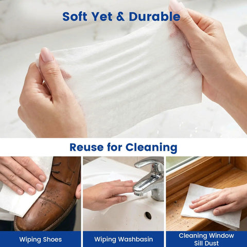 200 Count Cotton Compressed Towels Pack Disposable Face Towels Portable Expandable Wipes for Travel Camping Hiking Use