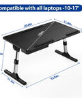 Adjustable Laptop Table With Built In Tablet Groove And Storage Drawer Portable Lap Desk And Foldable Sofa Tray 17 Inch Black