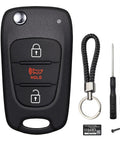 Kia Soul 2010 To 2013 Rio 2012 To 2014 Sportage 2012 To 2014 Three Button Flip Key Fob Shell Case Replacement set with tools