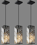 Fresh Black Metal Crystal Pendant Lights With Smooth Adjustable Chain For Kitchen Island Dining Room And Bedroom Killer Modern Industrial Lighting Fixtures 3 Pack, black metal and crystal design, hanging format.