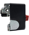 Side view of Replacement Air Compressor Pressure Switch CW218900AV 160 to 200 PSI One Quarter Inch NPT Four Port Manifold Auto Off