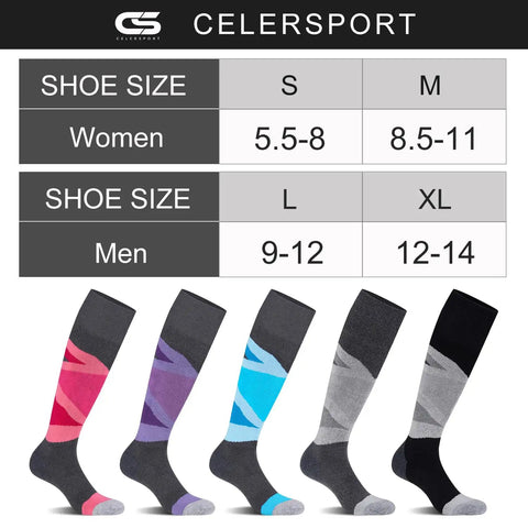Merino Wool Womens Ski Socks 2 Pack Full Cushion Thermal All Day Cozy Winter Socks For Skiing And Snowboarding in rose and purple medium