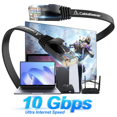 Cat6 Ethernet Cable 5 Ft Flat Patch Cables Pack Of 5 Lightning Fast Gigabit LAN Cable With Snagless RJ45 Connectors for Fast Internet
