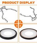 Rear Main Seal Set With O Ring Gasket Crankshaft Seal For Chevrolet GMC Hummer Pontiac LS LSX LS1 LQ4 LQ9 LS2 LS3 LS7 4.8L 5.3L 5.7L 6.0L Oil Leak Prevention Replacement BS40640 That Stops Leaks Around Camshafts And Valves product display with four separate components shown in grid