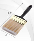 Workhorse Deck Stain Brush Set For Wood Projects 4 Pack 4 Inch Wide Soft Tip Brush with Brass Ferrule and Ergonomic Handle