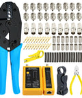 Pro Grade Heavy Duty Coaxial Cable Tool Kit With BNC Crimp Tool For RG58 RG59 RG62 RG174 Includes 20 BNC Male Connectors