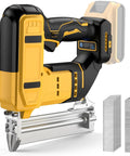Ultimate 2-In-1 Cordless Brad Nailer And Stapler For Dewalt 20V Max Battery Powered Woodworking Tool with nails included.