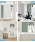 Door Window Curtain Panel For French Doors Skylight And Patio, Room Darkening Draft Blocking Thermal Insulated Privacy Shade, Sage Green W26 X L69 Inch, Easy Install With Strong Adhesive Straps, One Panel No Drills installed in various rooms.