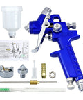 HVLP Paint Spray Gun with 125CC Cup and 0.8Mm Nozzle for Car Repairs showing blue spray gun and assorted parts.