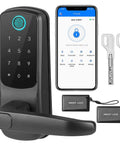 Smart Door Lock With Fingerprint Code Fob Phone Or Key Entry Auto Lock Works With Alexa And Google Home All In One Keyless Entry
