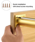 Switch Up Your Setup With These Durable Adjustable Furniture Legs Crafted From Heavy Aluminum Alloy Featuring Quick Height Tweaks On Twist Base Ideal For Beds Couches Cabinets And Shelves Comes In Sweet Gold Sharp Black Or Clean Silver Finishes, showing gold leg installation with screws.