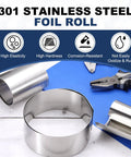 High Elasticity Stainless Steel Narrow Foil Strip Roll 0.2mm X 20mm X 1m for pro crafts and industrial use with tools