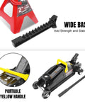 2 Ton Hydraulic Floor Jack With Two Jack Stands Red And Black 4000 Lbs Capacity Trolley Service Jack Combo details and features