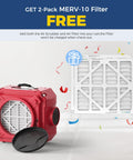 Pro Grade Heavy Duty Air Scrubber With 3 Stage Filtration Stackable Negative Air Machine and MERV 10 filter offer