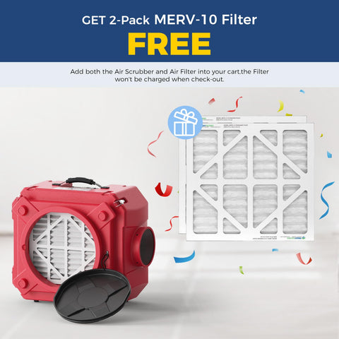 Pro Grade Heavy Duty Air Scrubber With 3 Stage Filtration Stackable Negative Air Machine and MERV 10 filter offer