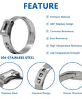 Beefy Heavy Duty PEX Clamp Kit With Cinch Pliers, 130 Piece Stainless Steel Crimp Rings And Clamp Set For PEX Tubing features list.