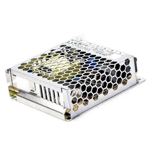 Solid Core Switching Power Supply Serving Up Steady 24 Volt 1.5 Amp 36 Watts for PLC panels in a compact steel chassis.